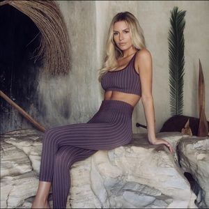 TLA by Morgan Stewart Burgundy Pinstripe set